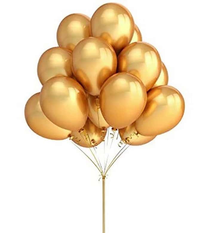 15 Gold Helium Balloons
