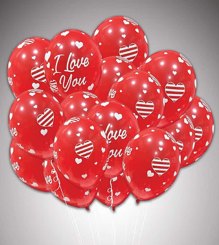 15 I love you balloon set