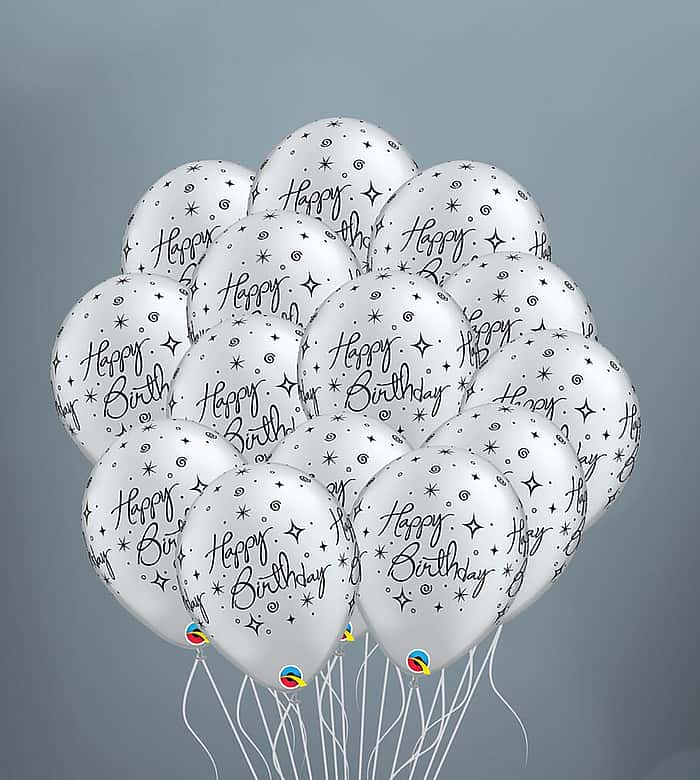 15 Silver Sparkle Balloons