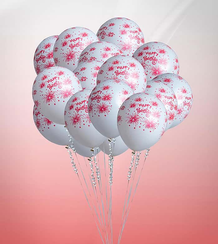 21 Birthday Balloons With Fire Work Designed