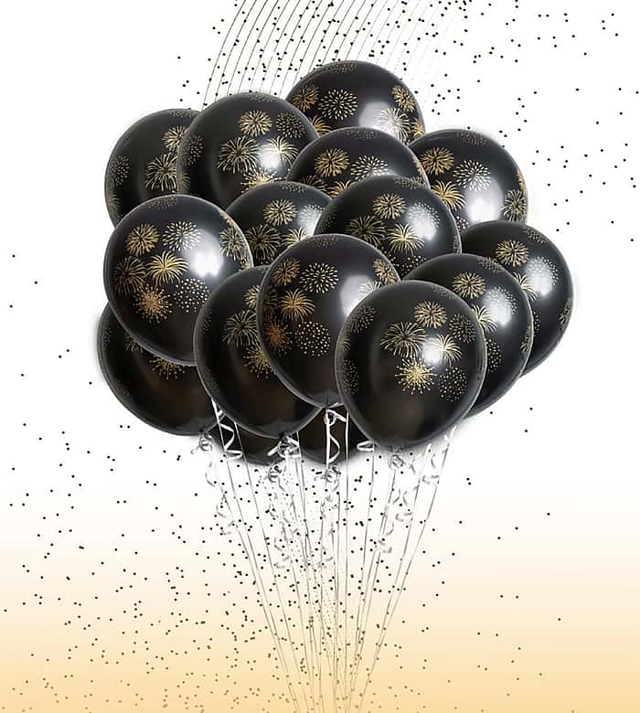 21 Black Fire Works Designed Balloon