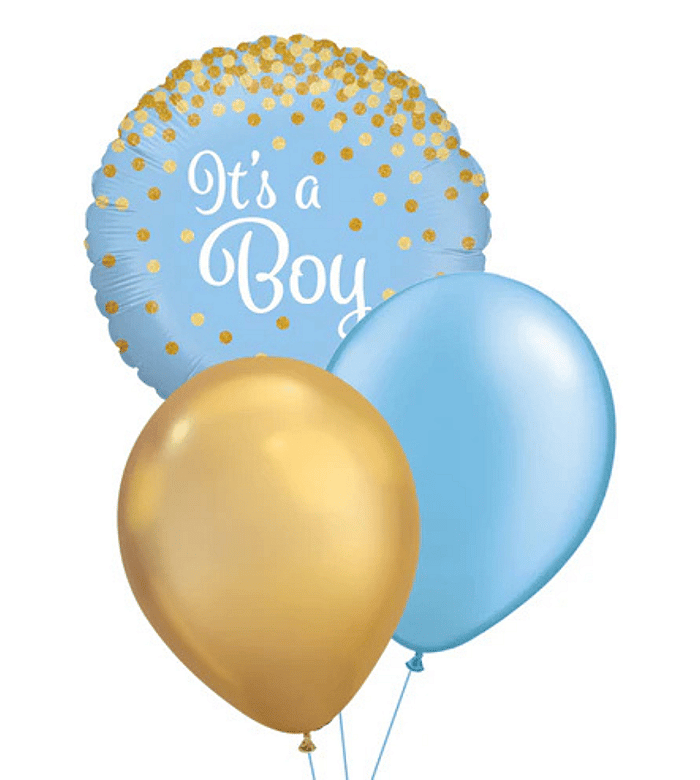Baby Boy Blue & Gold Table Centerpiece