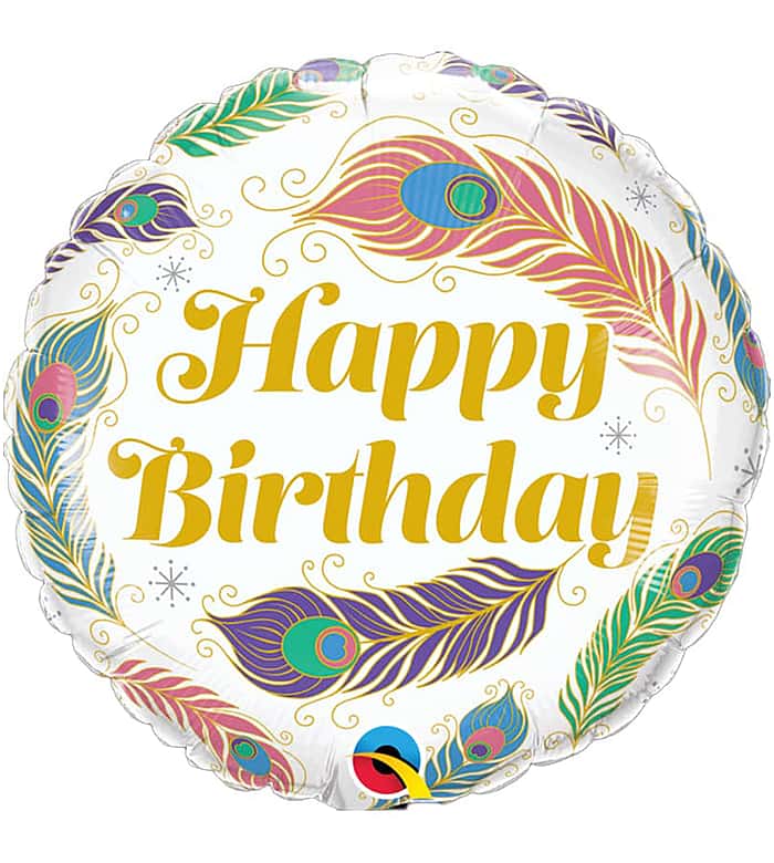 Birthday Peacock Feathers Foil Balloon