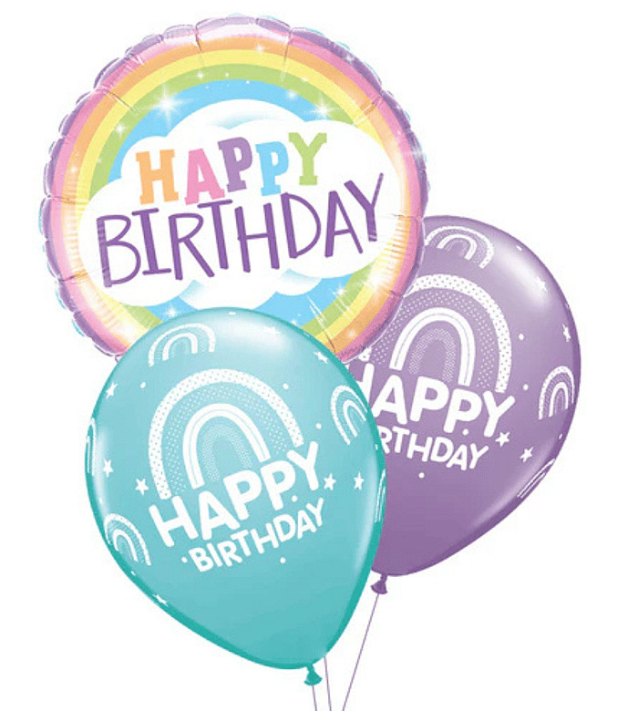 Birthday Rainbow Balloon Table Centerpiece