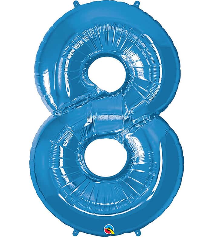 Blue Number Eight Helium Balloon