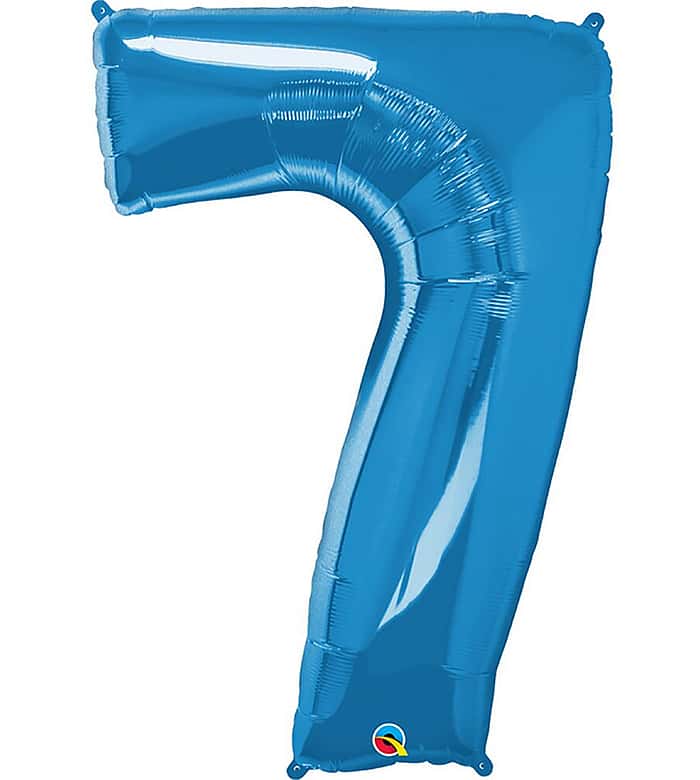 Blue Number Seven Helium Balloon