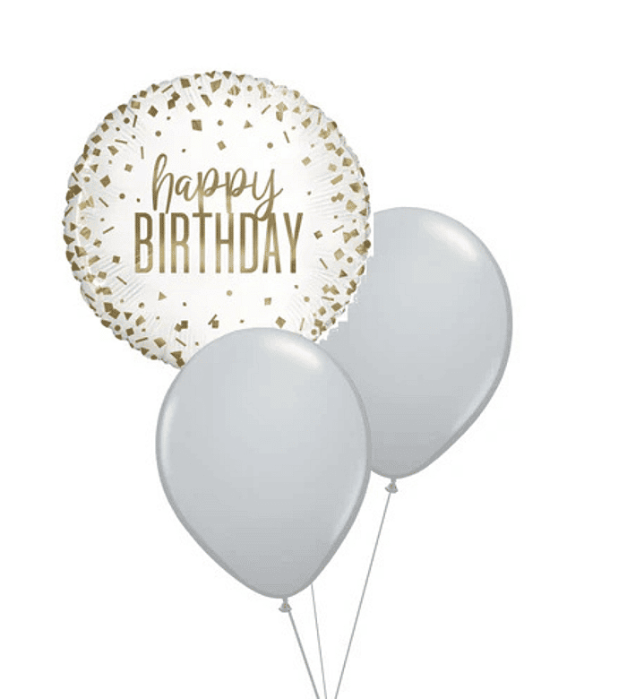 Confetti Gold Birthday Balloon Table Centerpiece