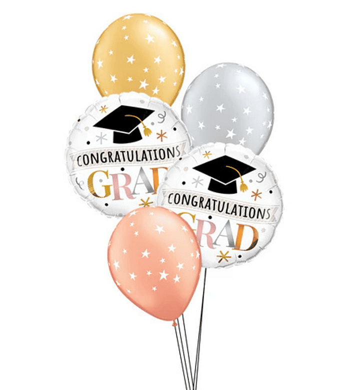 Congratulations Grad Rose Gold Balloon Floor Bouquet