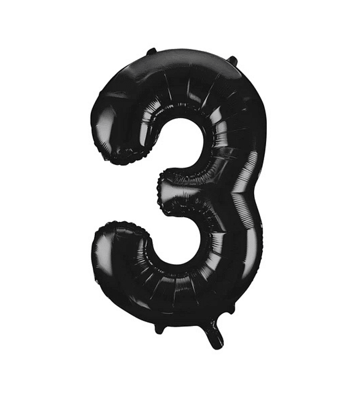 Giant Black Number 3 Balloon