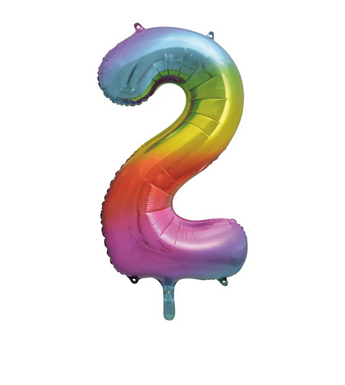 Giant Rainbow Number 2 Balloon