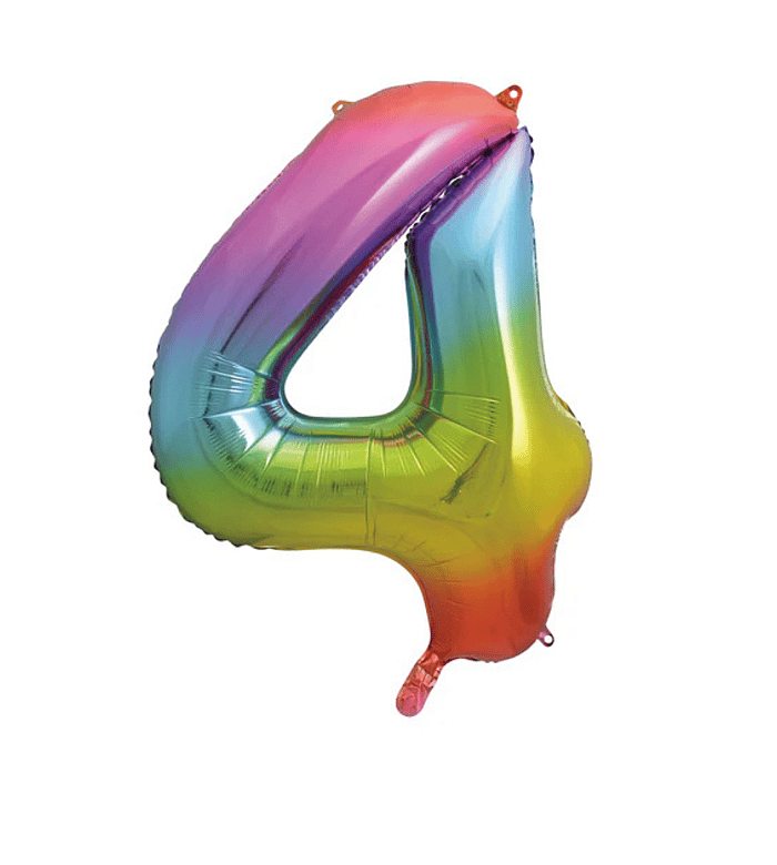 Giant Rainbow Number 4 Balloon