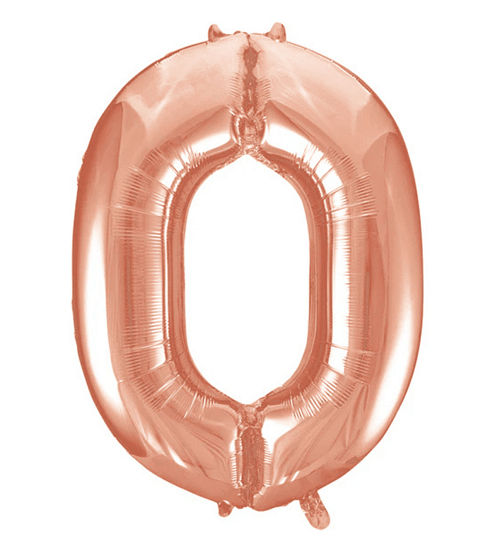 Giant Rose Gold Number 0 Balloon