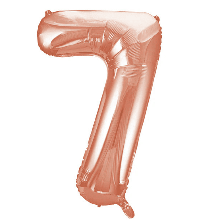 Giant Rose Gold Number 7 Balloon