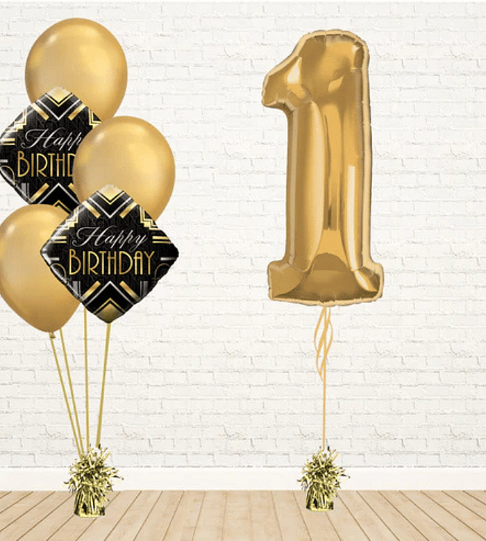 Glamorous Any Gold Number Birthday Set