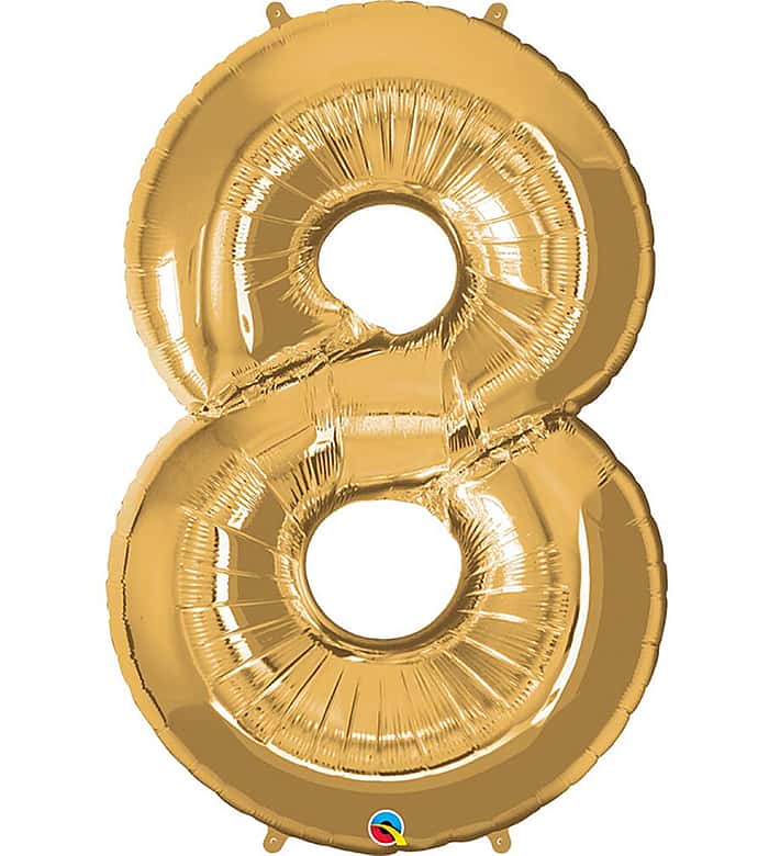Golden Number Eight Helium Balloon