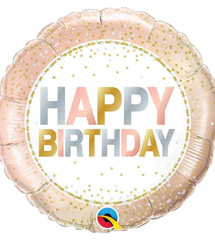 Happy Birthday Metallic Dots Foil Balloon