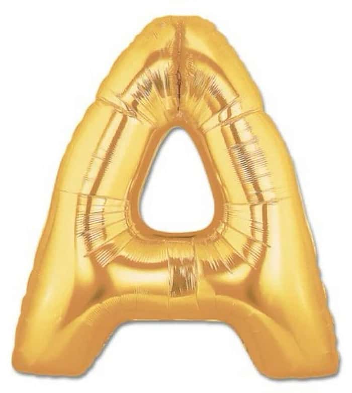 Letter A Golden Foil Balloon