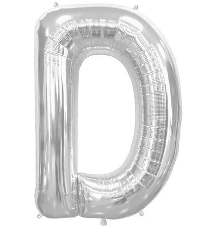 Letter D Silver Foil Balloon