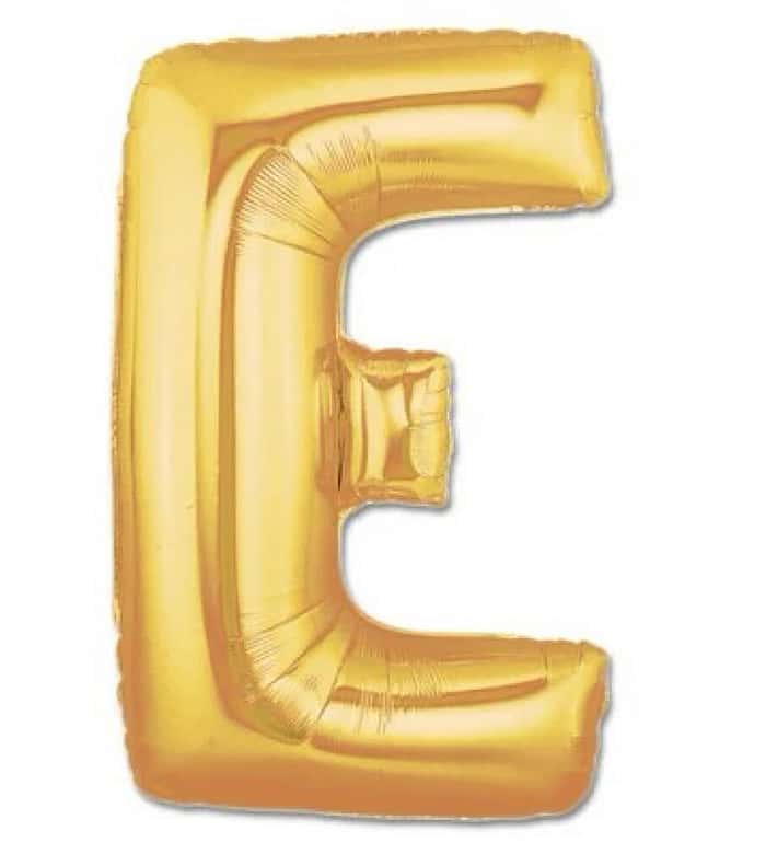 Letter E Golden Foil Balloon