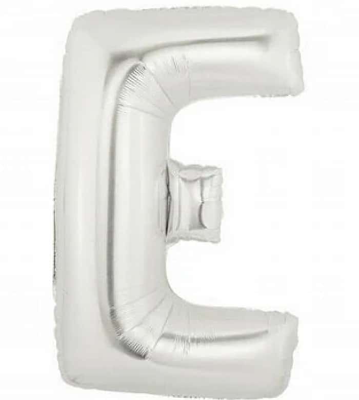 Letter E Silver Foil Balloon