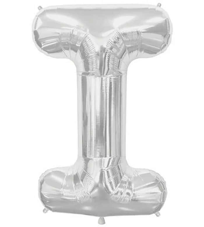 Letter I Silver Foil Balloon