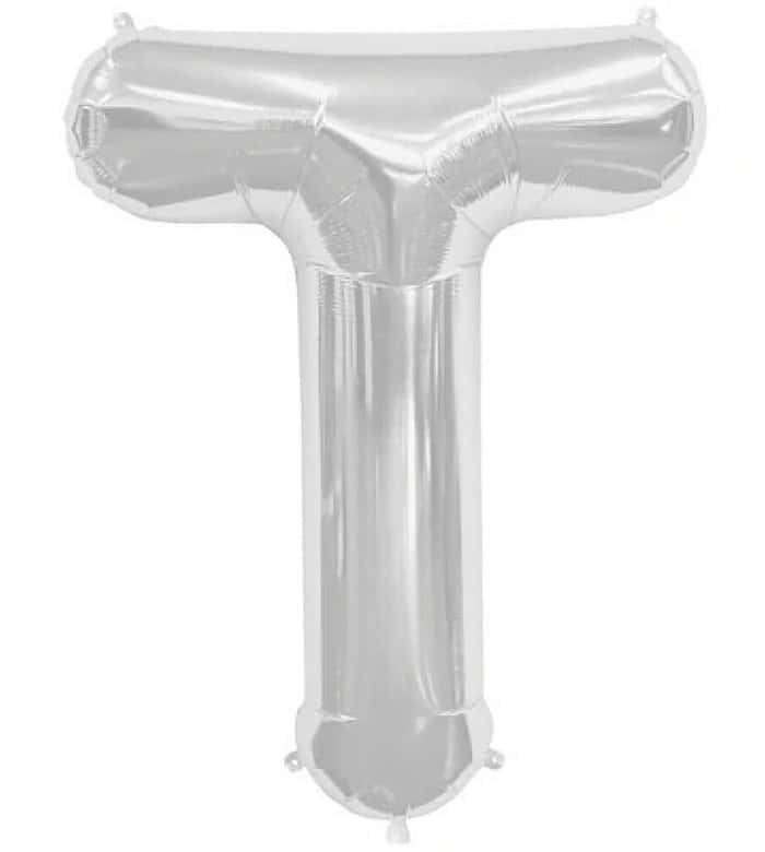 Letter T Silver Foil Balloon