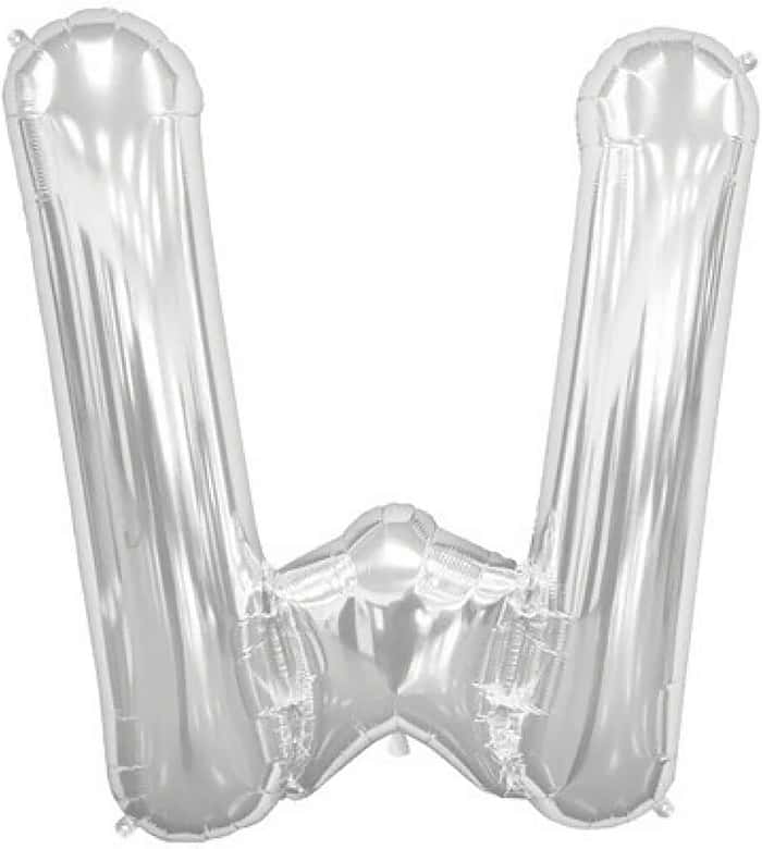 Letter W Silver Foil Balloon