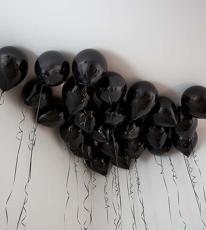 Onyx Black Helium Ceiling Balloons x 25