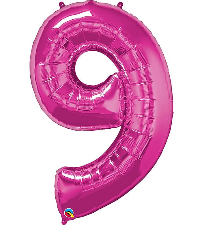 Pink Number Nine Helium Balloon