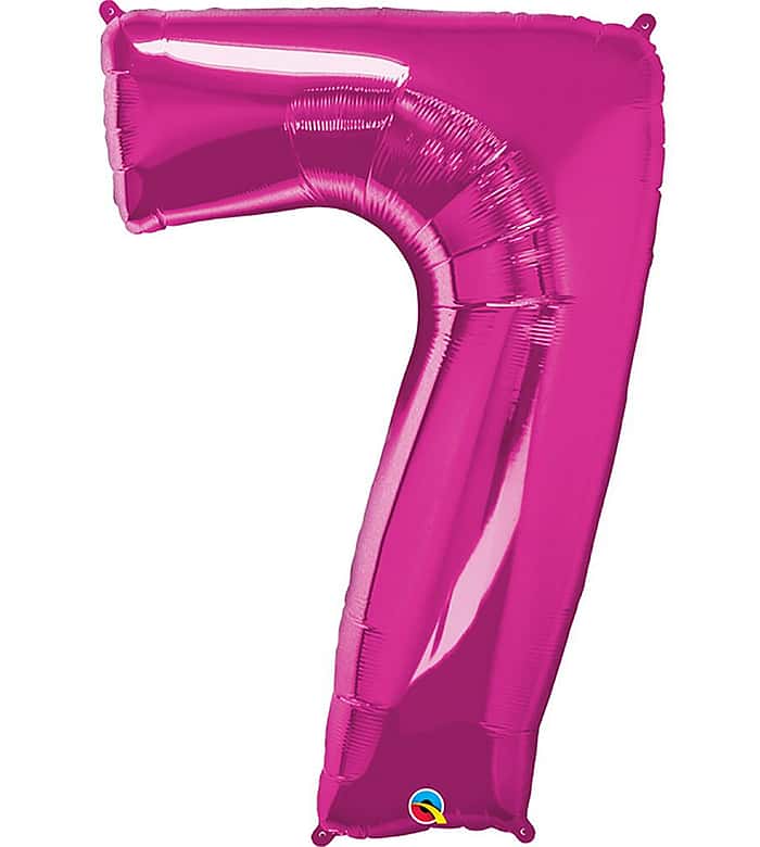 Pink Number Seven Helium Balloon