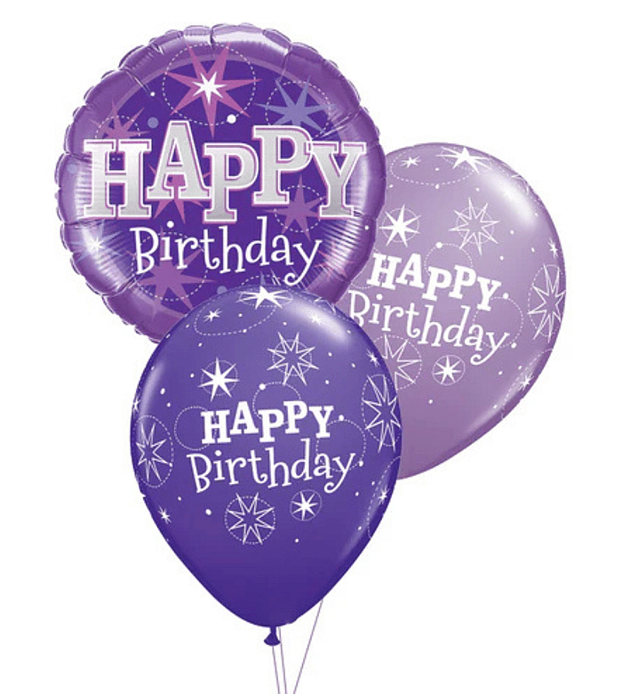 Purple Sparkle Birthday Balloon Table Centerpiece