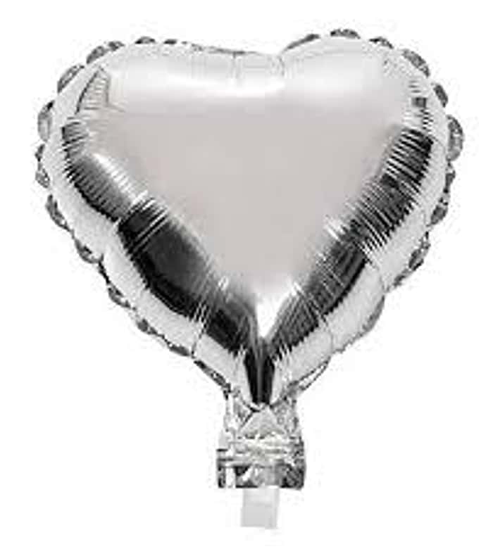 Silver Heart Shaped Foil Balloon