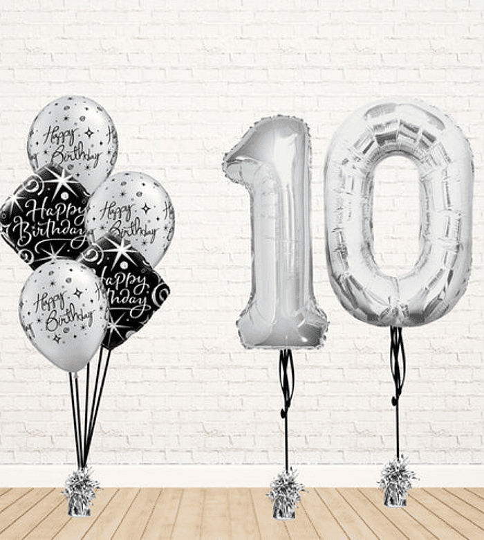Stylish Silver Any Two Number Birthday Set
