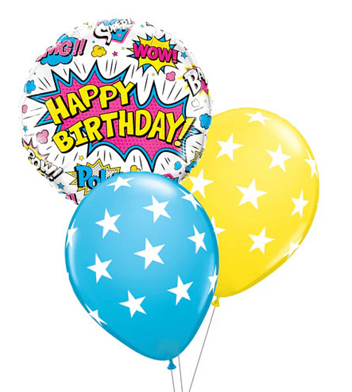 SuperHero Birthday Balloon Table Centerpiece