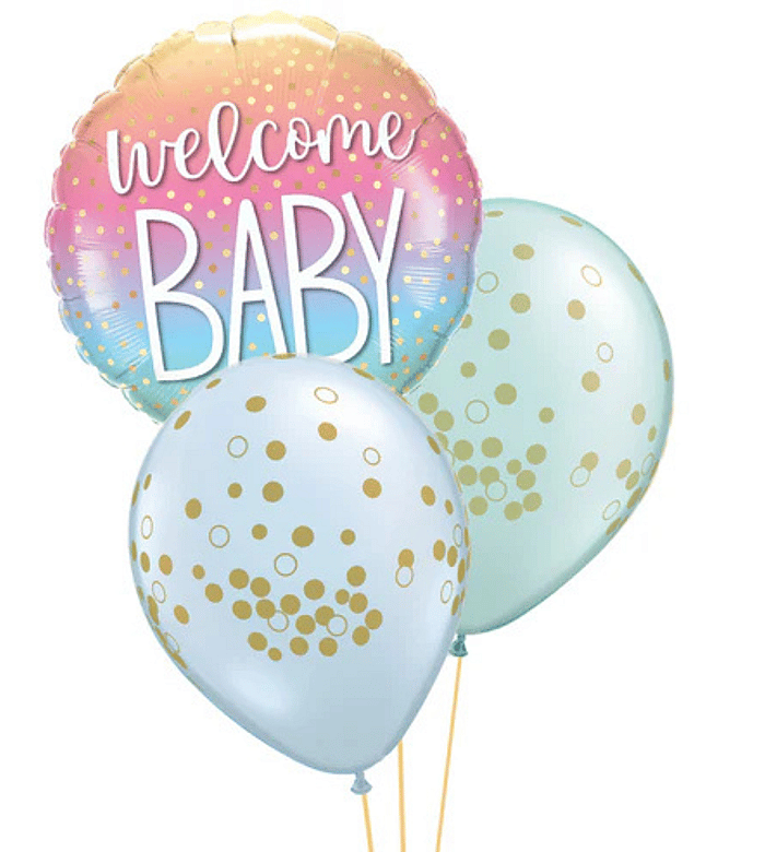 Welcome Baby Ombre Balloon Table Centerpiece Blue