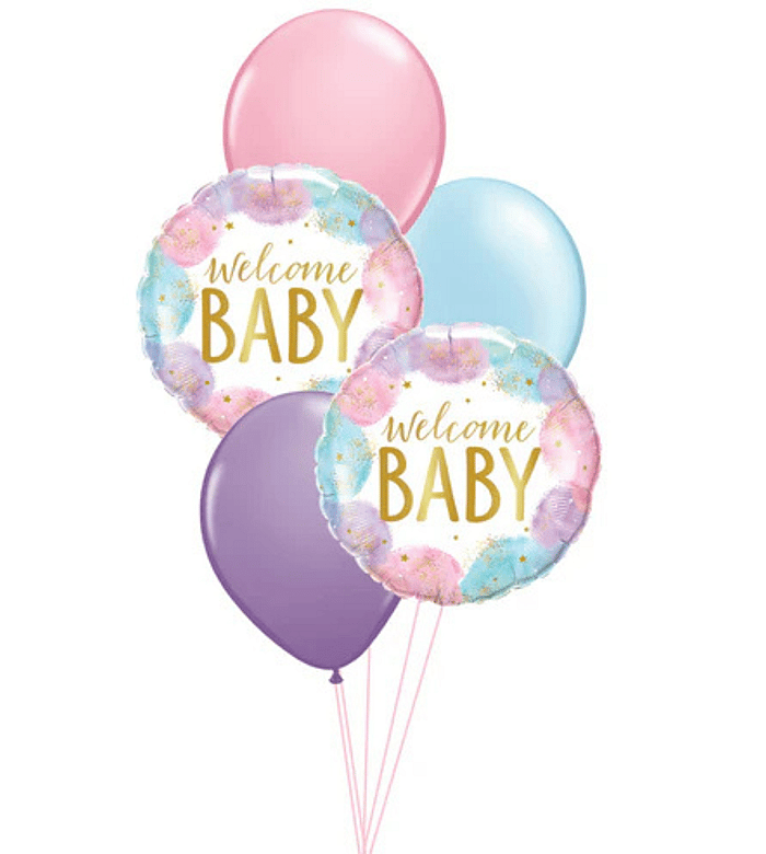 Welcome Baby Watercolor Balloon Floor Bouquet