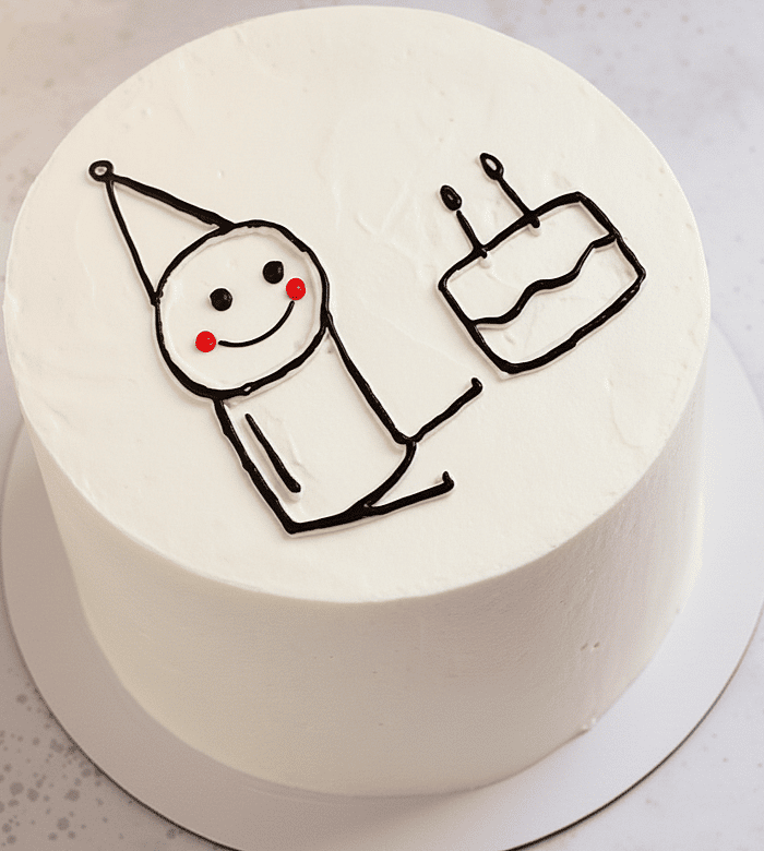 White Comic Cake