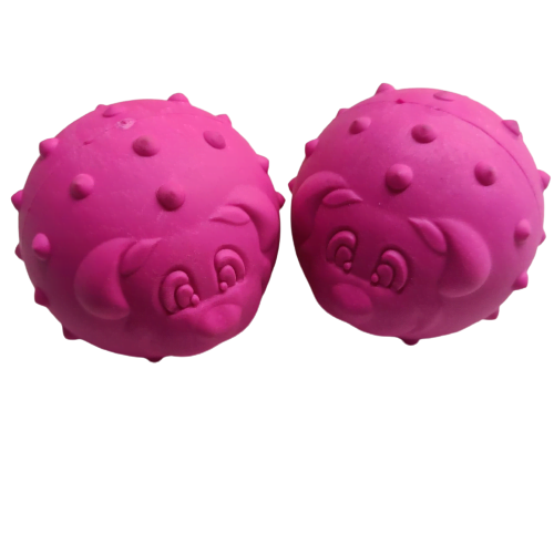 Rubber Teether Toy Dog Face Printed