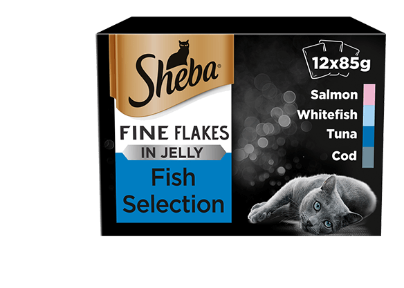 Sheba Fine Flakes Fish Jelly Cat Food Pouches