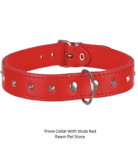 Trixie Collar Studs Leather M 18 Mm Red 19643