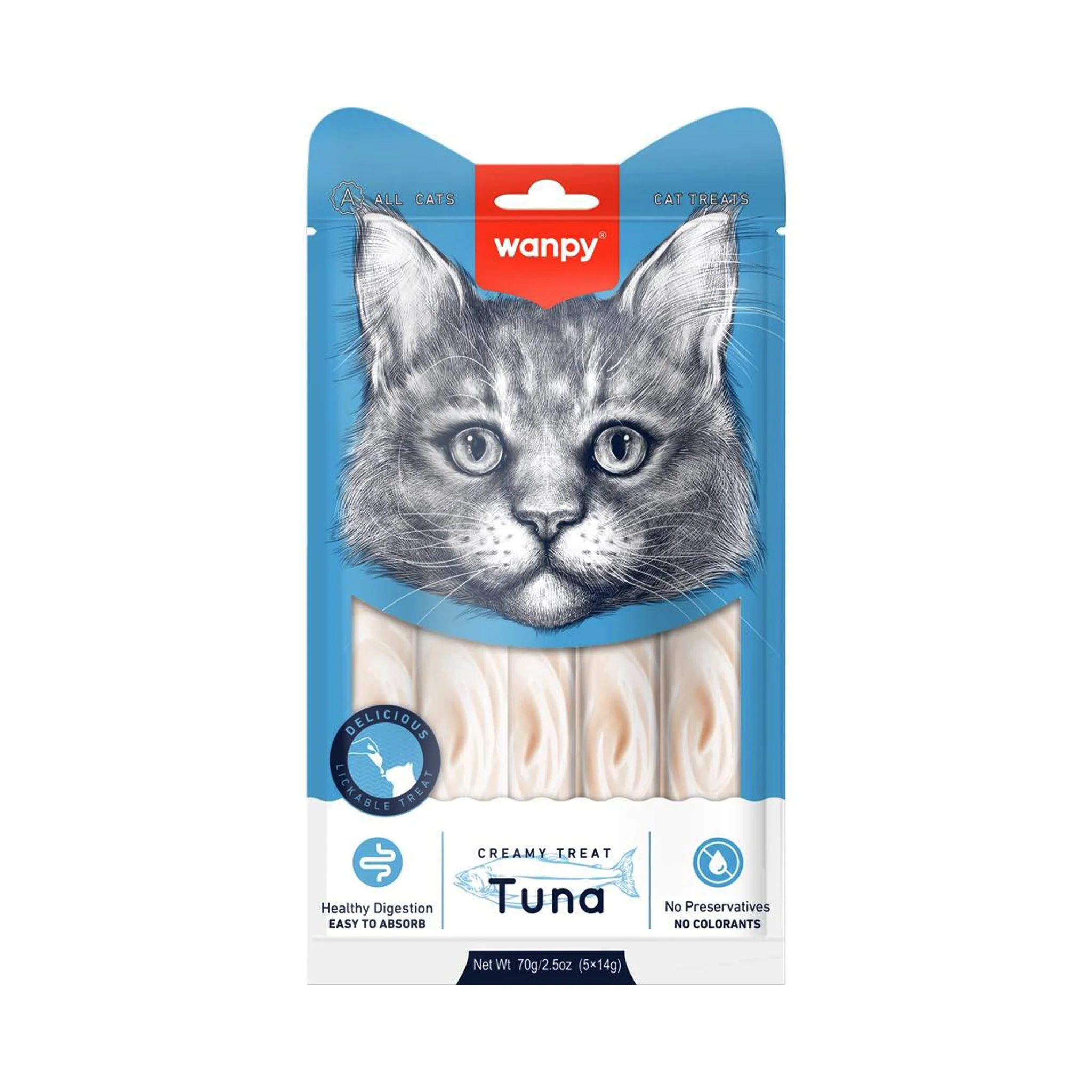 Wanpy Creamy Treat with Tuna – Lickable Puree Treat for Cats